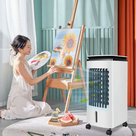 Froadp 80W Climatiseur Portatif, Climatisation Mobile Sans Tuyau D'échappement, Ventilateur D’humidification 3 En 1, Refroidisseur D'air Avec Fonction De Purification (Capacité De 4 Litres) 6 Froadp 80W Climatiseur Portatif, Climatisation Mobile Sans Tuyau D'échappement, Ventilateur D’humidification 3 En 1, Refroidisseur D'air Avec Fonction De Purification (Capacité De 4 Litres) – Image 4