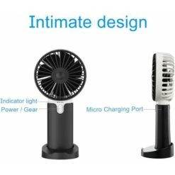 ZXPASRA Ventilateur à Main Portable Ventilateur De Poche Rechargeable Ventilateur USB Petit Ventilateur De Table 3 Vitesse Pour Bureau Voyage Camping（Blanc） -Climatiseur Et Ventilateur 75287882 3
