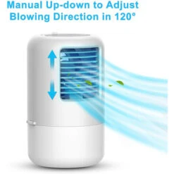 Climatiseur Mobile, Mini Refroidisseur D'Air Personal, 4 En 1 Climatiseur Portable 3 Vitesses De Vent Et 7 Couleurs De LED, Humidificateur, Ventilateur Pour Maison/Bureau ( -Climatiseur Et Ventilateur 79060711 5
