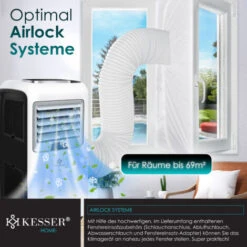 KESSER® Air Conditionné Climatiseur Mobile 4 en 1 Pour Rafraichir, Déshumidifier, Aérer, Ventiler 12 000 BTU/h (3 500 Watt) 3,5 KW Climatiseur Avec Matériel De Montage, Télécommande, Minuterie, Mode -Climatiseur Et Ventilateur 80441926 5