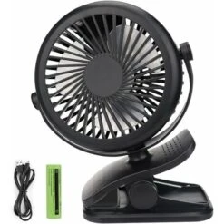Mini Ventilateur USB Silencieux Avec Batterie Rechargeable, 3 Vitesses, 360 Vitesses Réglables Pour Chambre, Bureau, Poussette, Camping