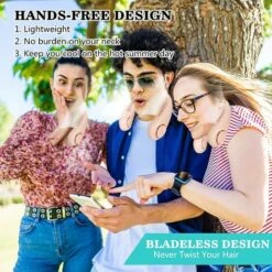 Ventilateur De Cou Portable Personnel, Mini Ventilateur Rechargeable USB Sans Lame Silencieux Avec Flux D’air à 360°et 3 Vitesses, Ventilateur Suspendu Mains Libres Pour Voyage Bureau Domicile Sport,R -Climatiseur Et Ventilateur 95079007 5