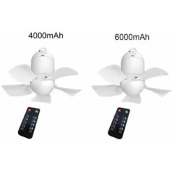Ventilateur De Plafond Portable 4 Vitesses Réglable 4000/6000mAh Mini Ventilateur De Synchronisation Rechargeable