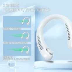 Mini Ventilateur De Cou Portable, Sans Pales USB Avec Flux D'air à 360°, Refroidissement D'été Pour La Cuisine, Les Voyages, Les Activités De Plein Air -Climatiseur Et Ventilateur 95475902 3