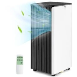 COSTWAY Climatiseur Mobile Silencieux 9000BTU 4 En 1 [Classe énergétique A] Contrôle APP Avec Refroidisseur Ventilateur Déshumidificateur Mode Veille Minuterie 24H