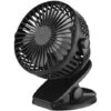 Ventilateur USB Puissant, Ventilateur à Pince De Table à Clip Silencieux 3 Vitesses, Réglage à 720° Pour Le Bureau, Camping, Poussette, Voiture，Noir -Climatiseur Et Ventilateur 96715379 1