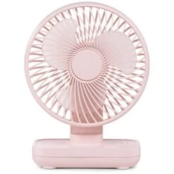Mini Ventilateur De Bureau, Petit Ventilateur USB Silencieux,4000mAh Batteria Rechargeable, 4 Vitesses, Ventilateur De Table Portable Pour La Maison, Bureau, Voyage(rose Sans Bobble Head)