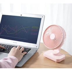 Mini Ventilateur De Bureau, Petit Ventilateur USB Silencieux,4000mAh Batteria Rechargeable, 4 Vitesses, Ventilateur De Table Portable Pour La Maison, Bureau, Voyage(rose Sans Bobble Head) -Climatiseur Et Ventilateur 97245404 4
