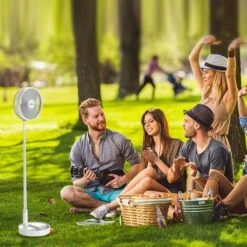 Fan Ventilateur De Sol,Ventilateur De Table,Ventilateur Silencieux à 4 Vitesses,19,7 Cm, Batterie 7200mAh, Réglable En Hauteur Et Pliable, Chargement Via USB -Climatiseur Et Ventilateur 98449077 5