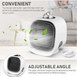 Climatiseur Portable, Mini Refroidisseur D'Air Avec 3 Vitesse, 3 En 1 Climatiseur Mobile, Ventilateur De Climatisation Personnel Pour Bureau, Chambre, Maison MOONSTARS -Climatiseur Et Ventilateur 98792971 5