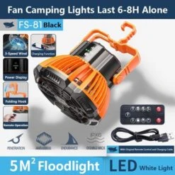 Ventilateur USB Vent De Camping Avec Lumière Portable Rechargeable MUMU -Climatiseur Et Ventilateur 99725834 5